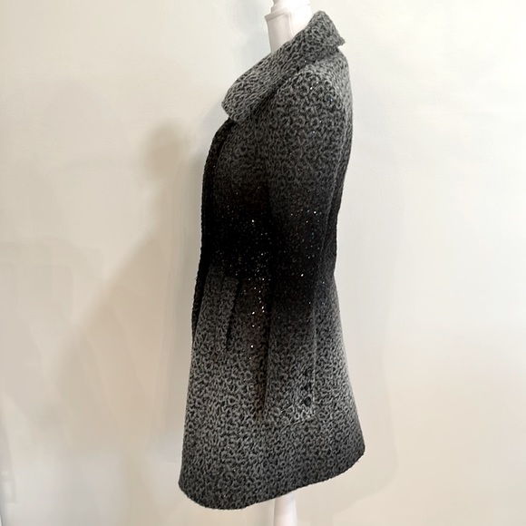 Alice & Olivia ombre wool ALine coat with sequin detail - Picture 3 of 13